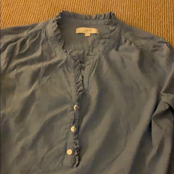 Loft size lg chambray front button top - Picture 4 of 5